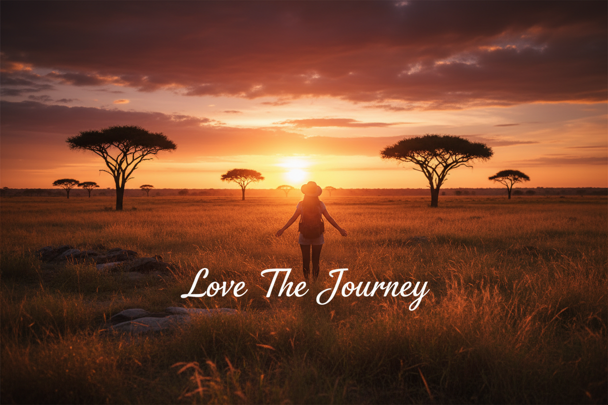 Woman Traveler African Savanna Hero Banner